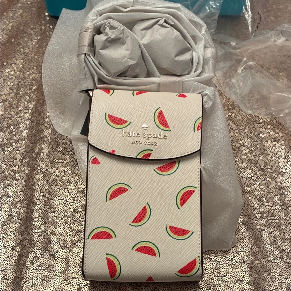 kate spade White Watermelon Print Crossbody Phone Bag